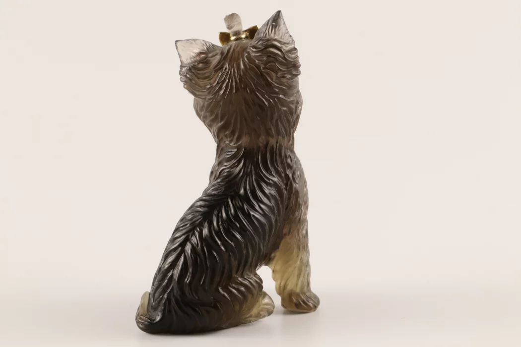 Stone-cut figurine of a Yorkshire Terrier. mid-20th century 
