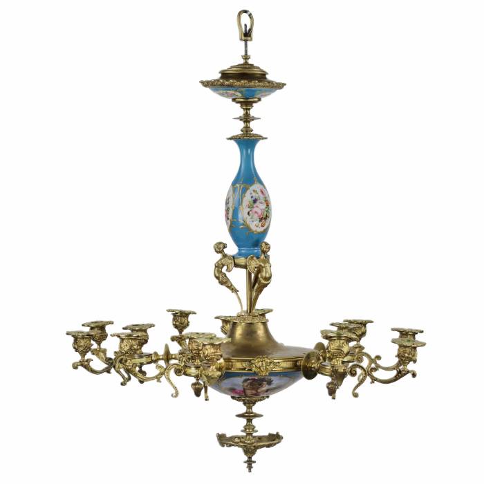 Chandelier with 15 candles in Louis XVI style. Sevres. 