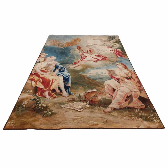 Antique tapestry Triumph of Apollo. Model Jan van Orley and Augustin Coppens. Brussels. 18th century, around 1725 