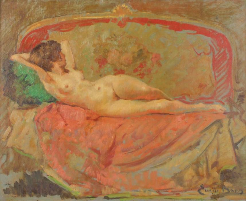 EMIL BAYES (EMILE BAES). 1889-1953. Nude on a canape. 