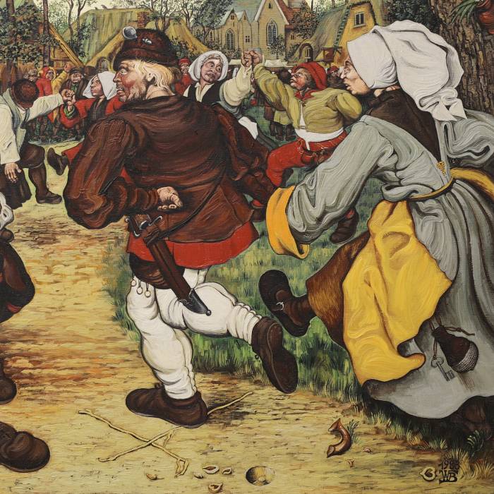 Glezniecība Ciema svētki Bruegel stilā. 20. gadsimts. 