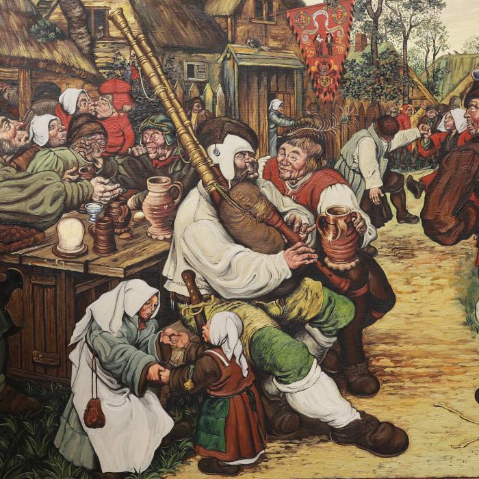 Картина Деревенский праздник в стиле Брейгеля. 20 век.