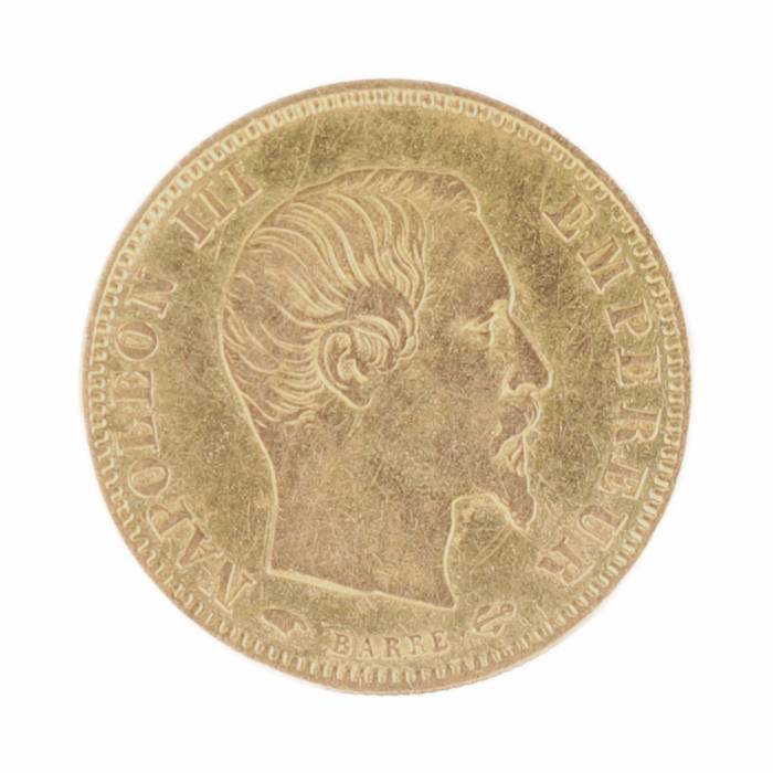 Pièce d&39;or de 5 francs. France, 1858. 