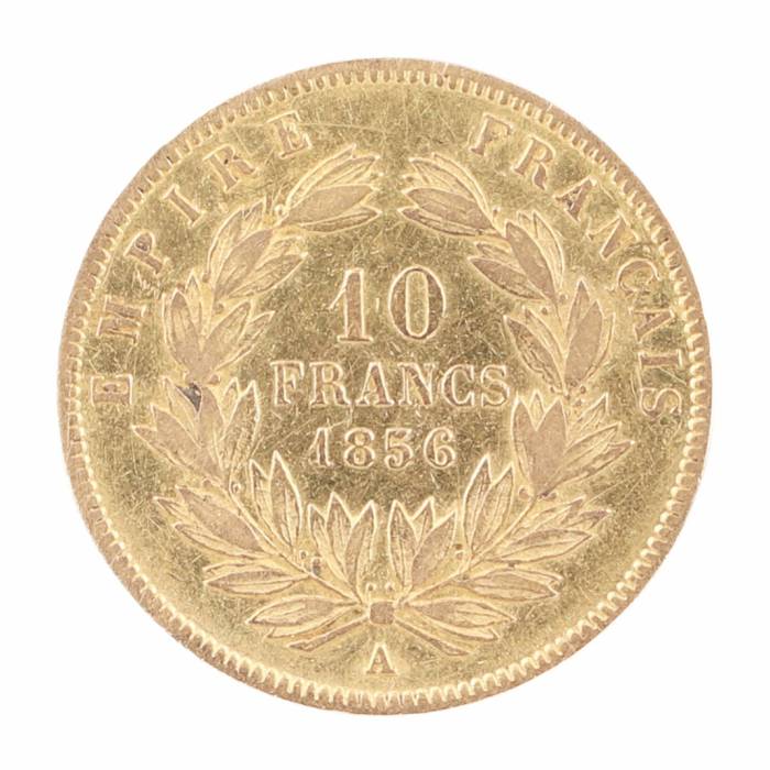 Pièce d&39;or de 10 francs. France, 1856. 
