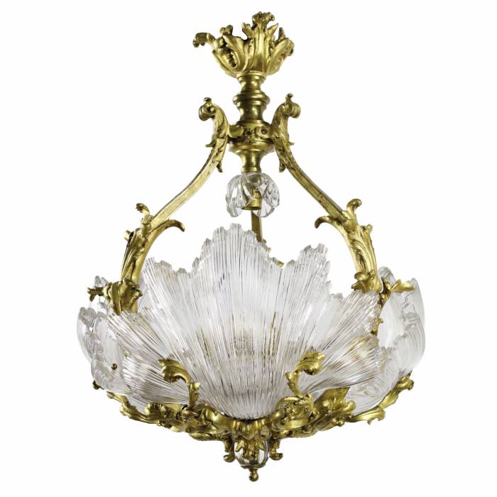Chandelier in gilded bronze by LEROLLE Frères, Napoleon III period. France 
