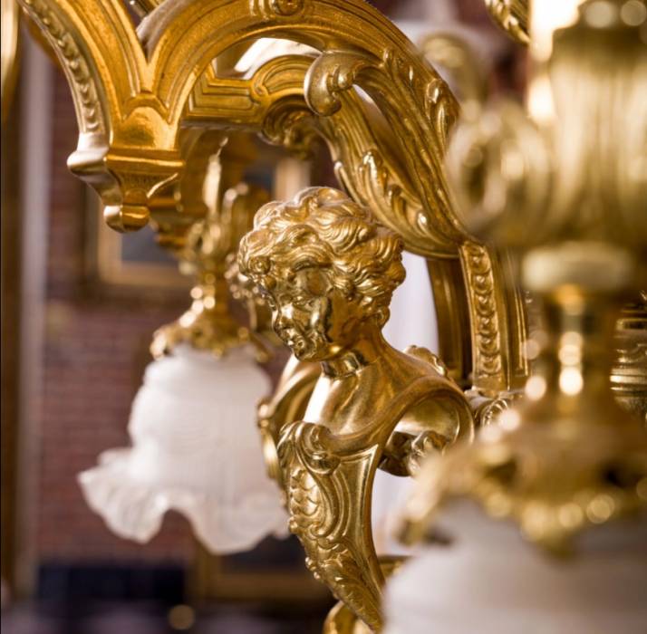 French gilded bronze chandelier Napoleon III. XIX century. 