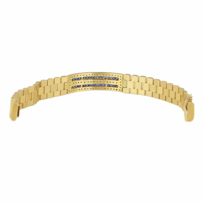 18K Gold Rolex Sapphire and Diamond Unisex Bracelet 