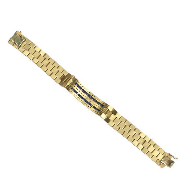 18K Gold Rolex Sapphire and Diamond Unisex Bracelet 