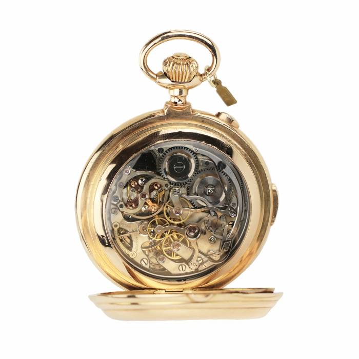  Minute repeater, chronograph, triple calendar, moon phases. 14K gold. Le Phare for Russia. at the turn of the 19th -20th centuries. 