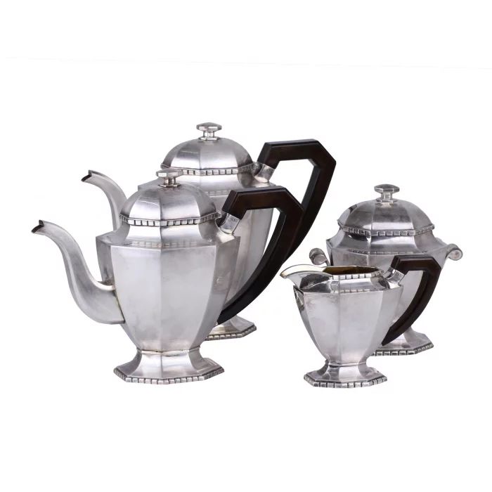 Silver tea and coffee service in Art Deco style. 
