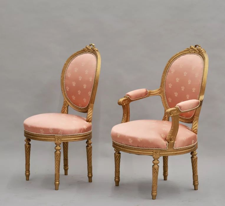 Furniture set of 8 pieces. France at the turn of the 19th century. 
