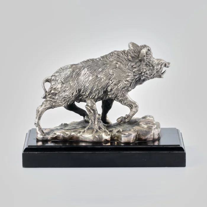 Silver plated figure Boar.