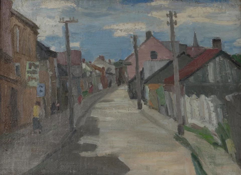 Painting City Landscape 1920 Oļģerts Jaunarājs 