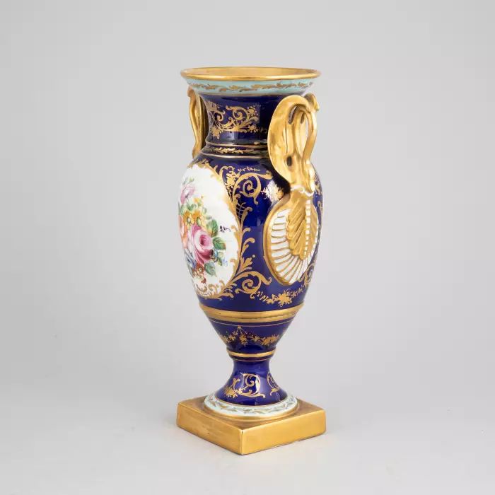 Empire style porcelain vase. Le Tallec. France, 20th century. 