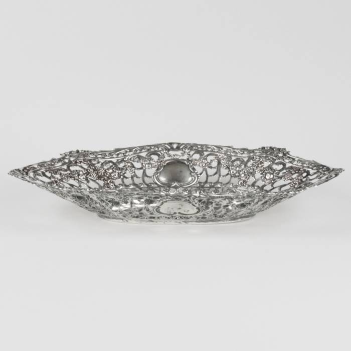 Decorative silver dish.