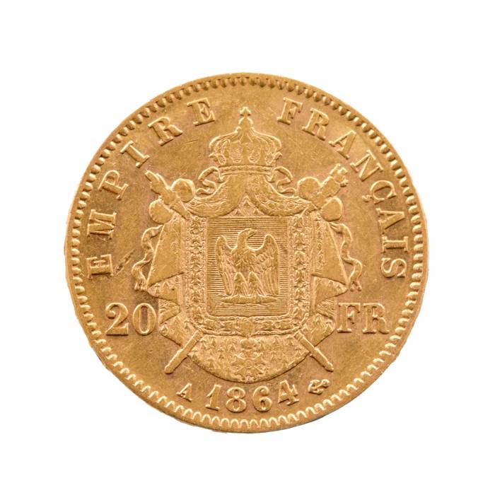 Zelta monēta, Francija, 20 franki 1864