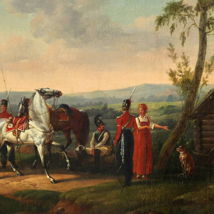 J.F.J. SCHWEBASH-DESFONTAIN. France, 1769-1823 Rest of the Russian cavalry. 