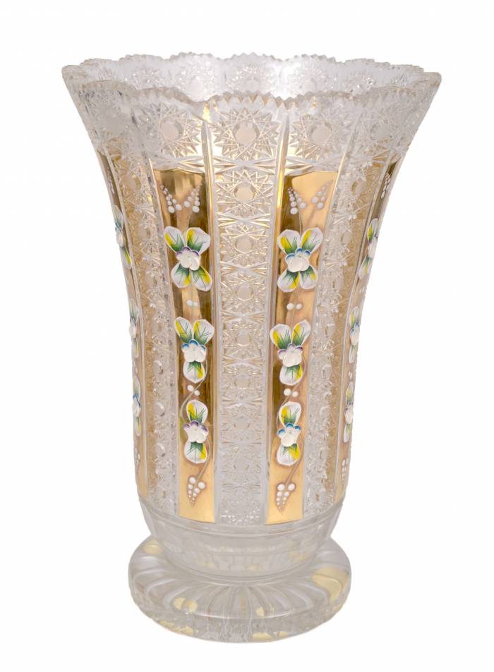 Vase en cristal avec peinture émaillée 