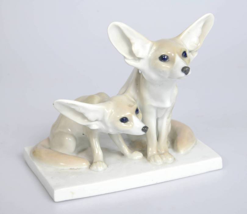 Figurine en porcelaine Renards fennec 