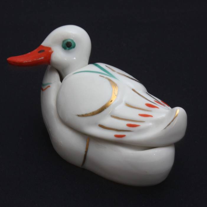 Porcelain mustard utensil Duck