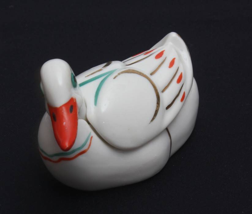 Porcelain mustard utensil Duck