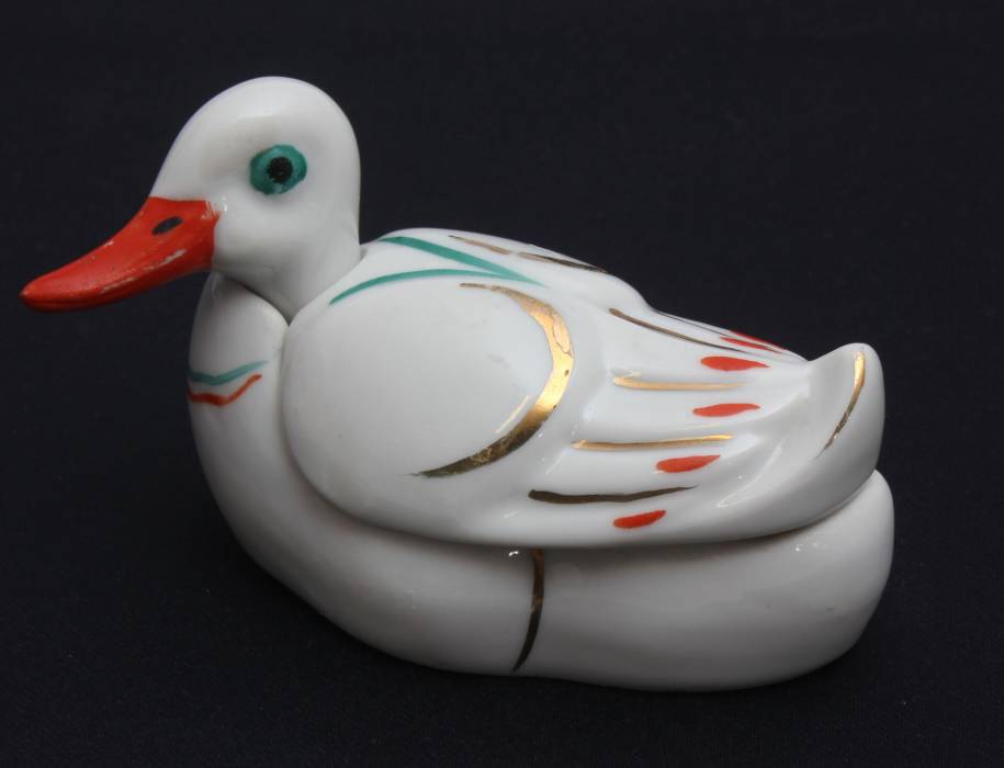 Porcelain mustard utensil Duck