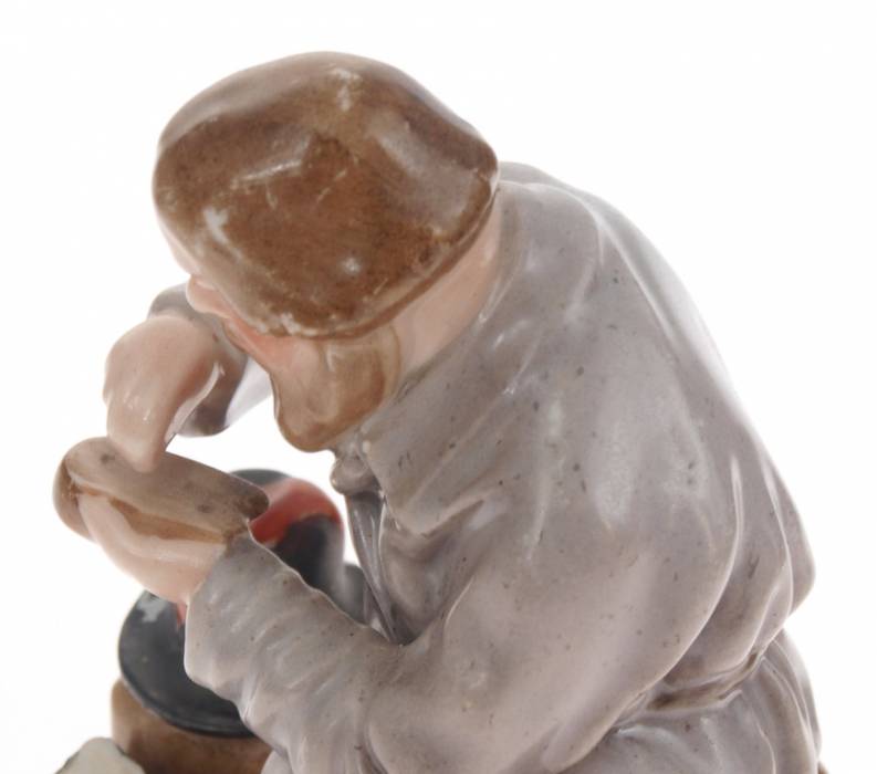 20th century 20`s Russia Verbilki Porcelain figure Man with bread