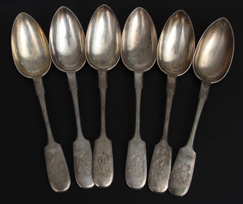 Cuillères à soupe en argent (6 pièces) 