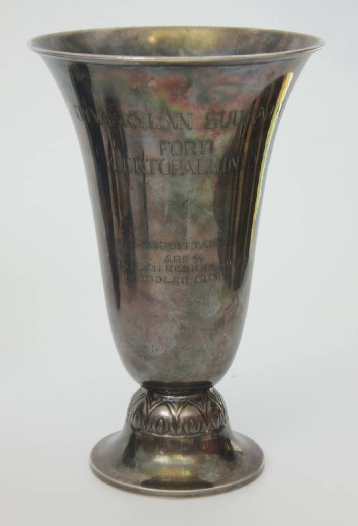 Silver award cup with engraving