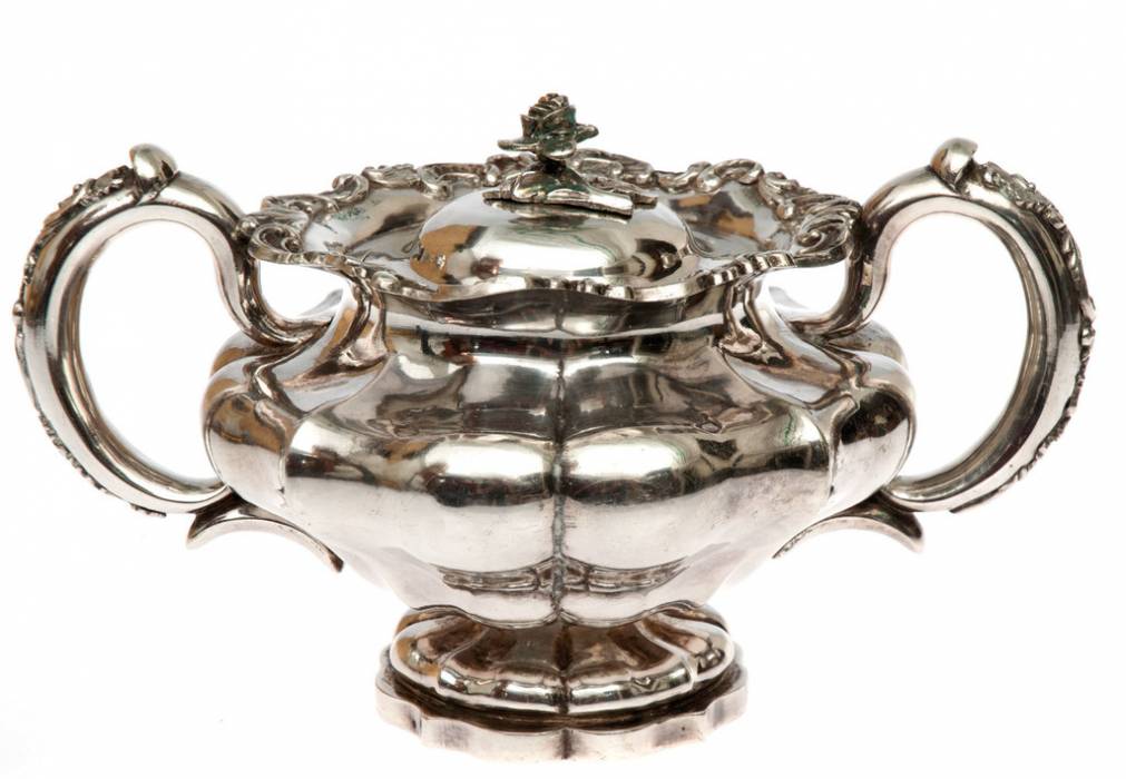 Silver sugar-basin