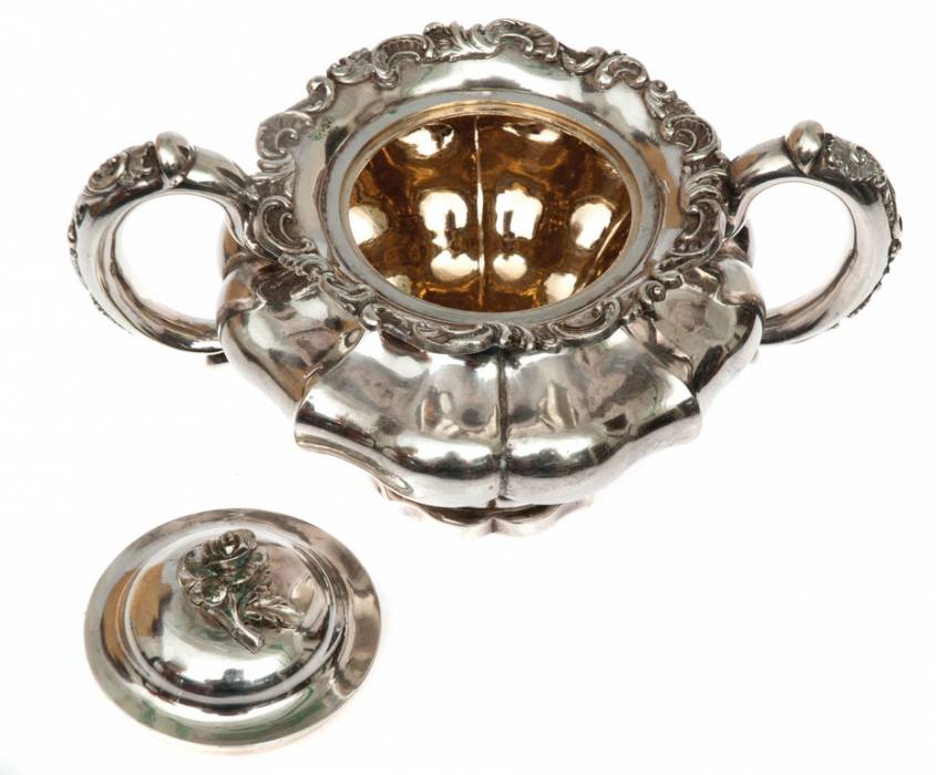 Silver sugar-basin