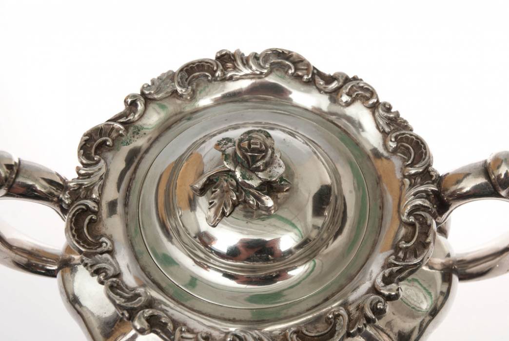 Silver sugar-basin