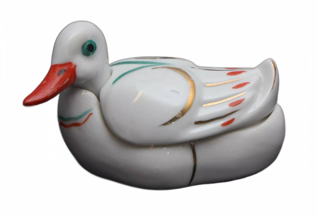 Porcelain mustard utensil Duck