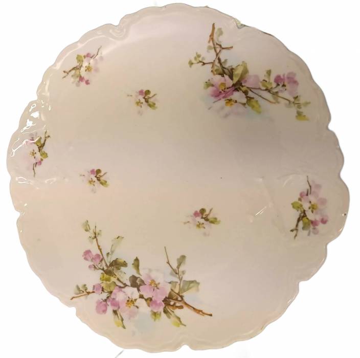 Assiette en porcelaine Fleurs roses 