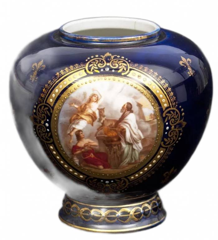 Vase en porcelaine Saints avec chevreuils 