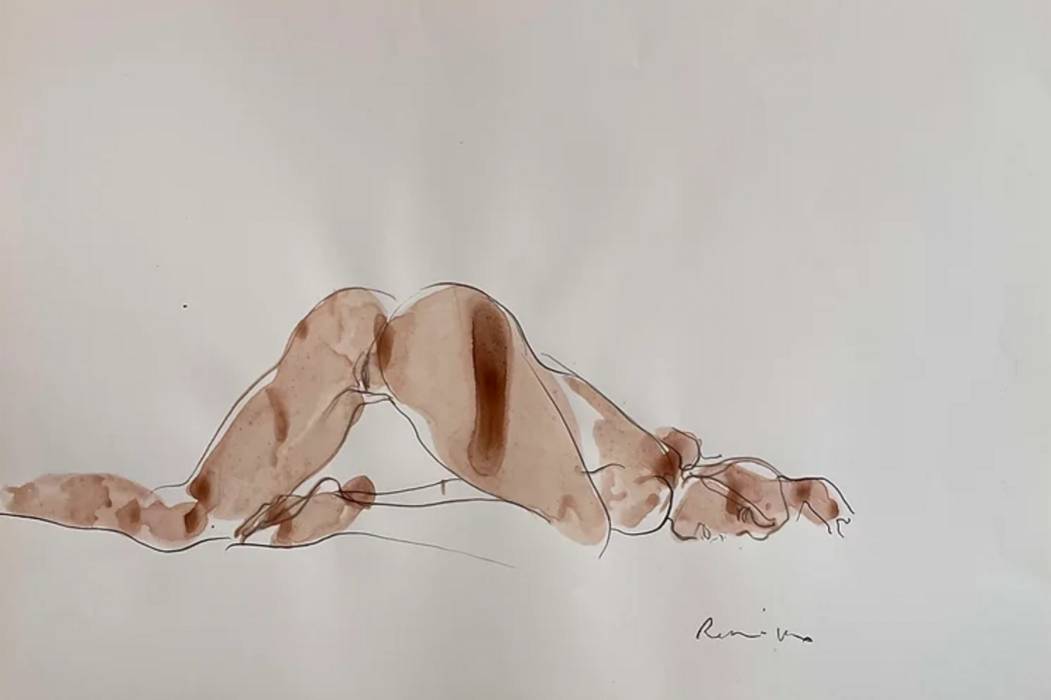 Serhiy Reznichenko, Croquis de nu à l&39;aquarelle, 21e siècle 