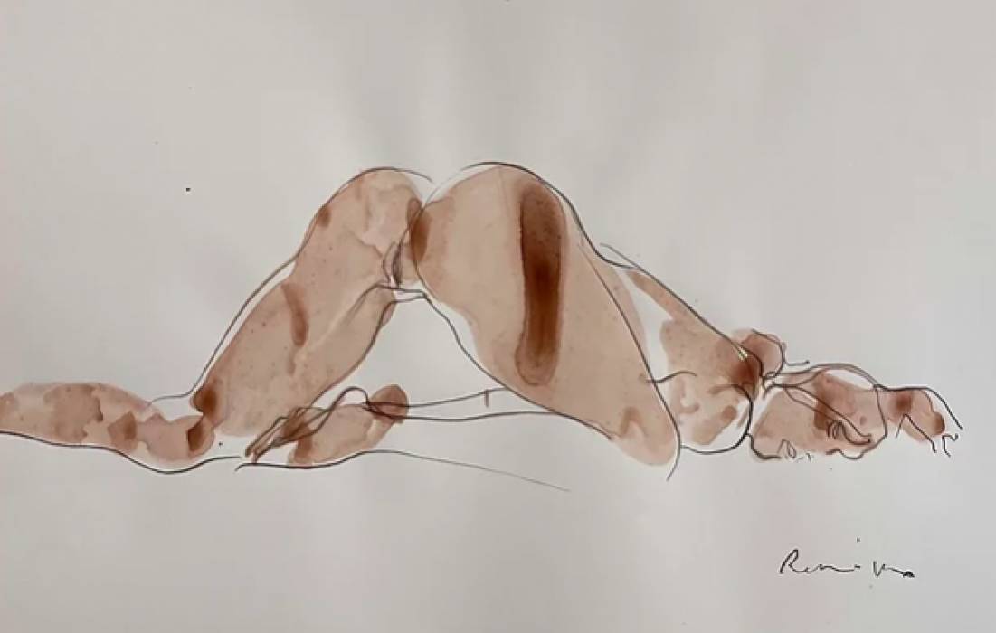 Serhiy Reznichenko, Croquis de nu à l&39;aquarelle, 21e siècle 