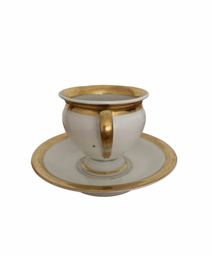 Royal Copenhagen Empire Style Cup and Saucer - 19th Century Porcelain, Denmark