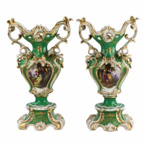 Paire d`impressionnants vases de style néo-rococo, fin 19ème siècle. 