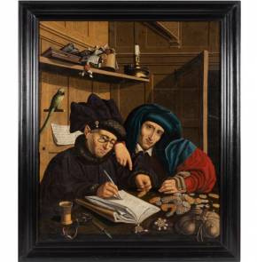 Картина.Сборщики податей или Мытари. Последователь Marinus van Reymerswaele. Рубеж 17-18 век. 