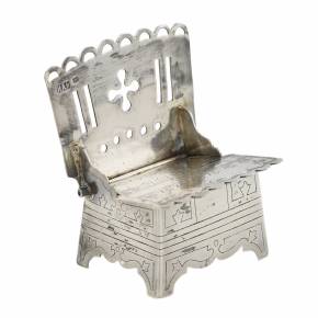 Silver salt shaker-throne. Russia. 1879. 