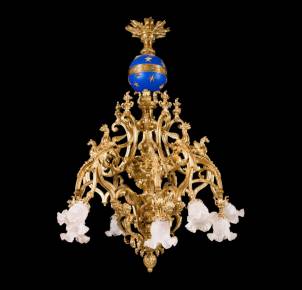 Lustre français en bronze doré d`époque Napoléon III. XIXème siècle. 