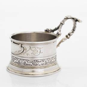 Silver glass holder, Hjalmar Fagerroos, Helsinki 1884. 