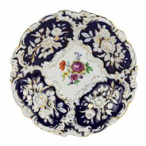 Magnifique plat en porcelaine de Meissen de la période 1934-1945 