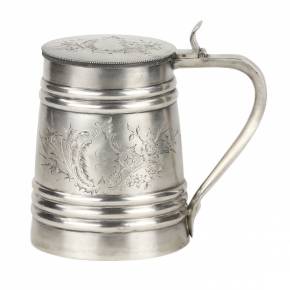 Russian silver beer mug. Sokolov V. T. Moscow 1899-1908 