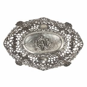 Decorative silver dish.