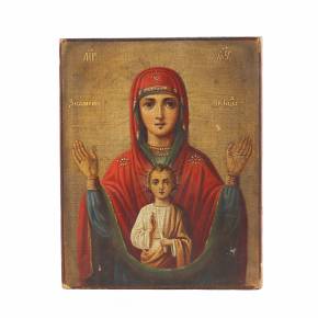 Icon of the Sign of the Most Holy Theotokos. Russia. Second half of the 19th century 