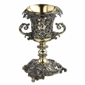 Large Russian silver cup. Ekvist Carl Gustav. St. Petersburg, mid-19th century. 