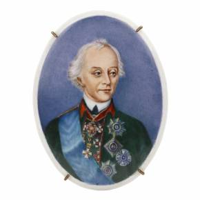 Médaillon en porcelaine avec un portrait de A.V. Souvorov. Russie. XIXe siècle 