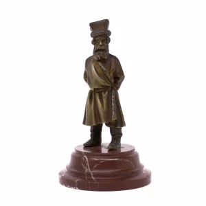 Figurine en bronze sur pierre - Homme russe. 